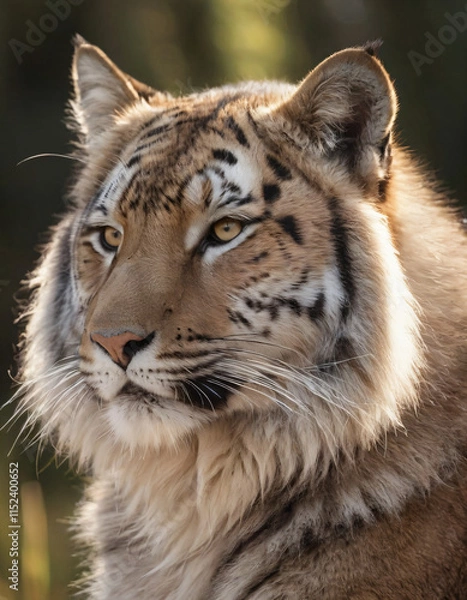 Obraz portrait of wild animals in snow, like tigers, lynxes, and wolves.