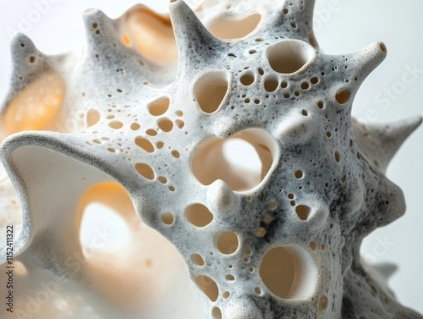 Fototapeta close up of a shell with many holes, textured surface