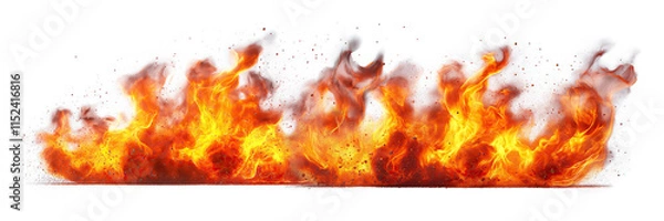 Obraz fire and flames on floor on transparent background
