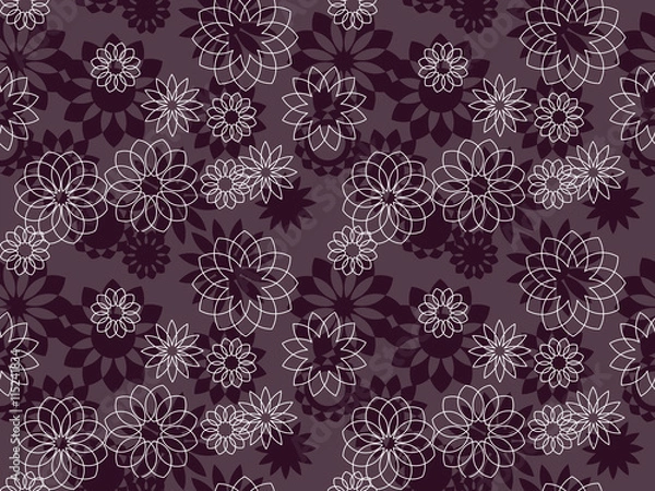 Fototapeta elegant decorative flowers seamless pattern. vector illustration
