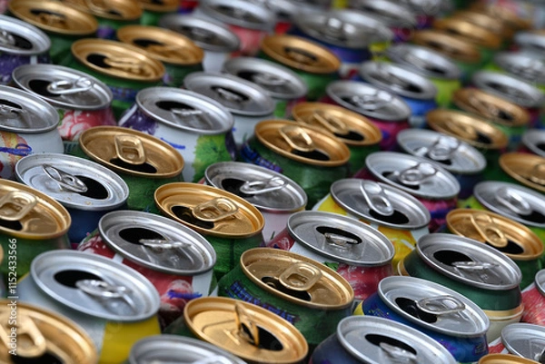 Fototapeta Empty beverage cans