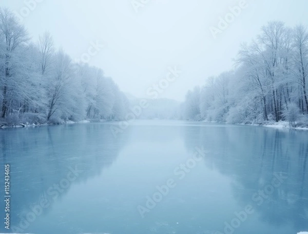 Obraz river in winter