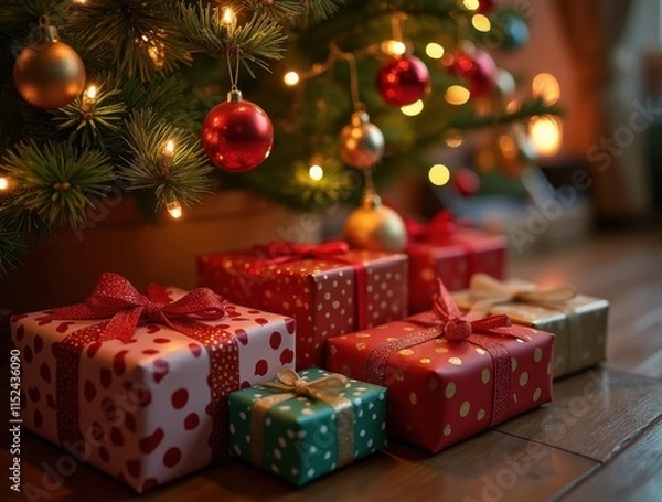 Obraz christmas tree and gifts