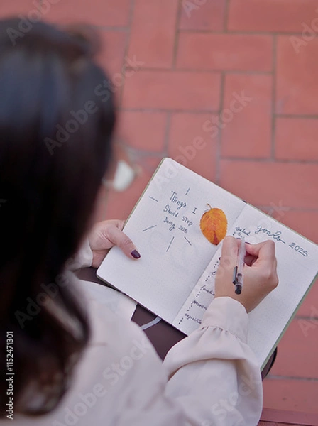 Obraz Yearly Goals and Resolutions in a Journal