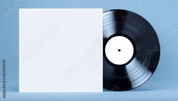 Fototapeta vinyl record mockup on white background