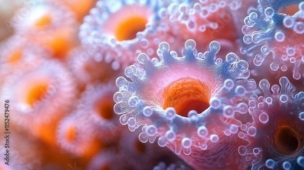 Fototapeta Microscopic View Of Intricate Cellular Structures