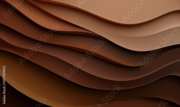 Fototapeta Mocha gradients blending with irregular pastel lines, forming a serene yet dynamic abstract palette.