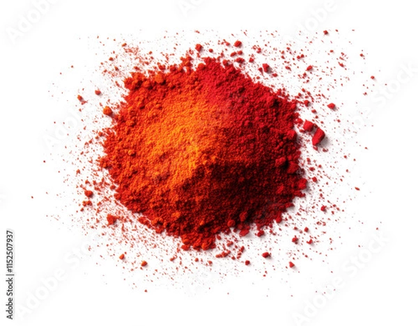 Obraz Colorful paprika powder in vibrant shades for culinary use and spice branding. Isolated on transparent background, png.