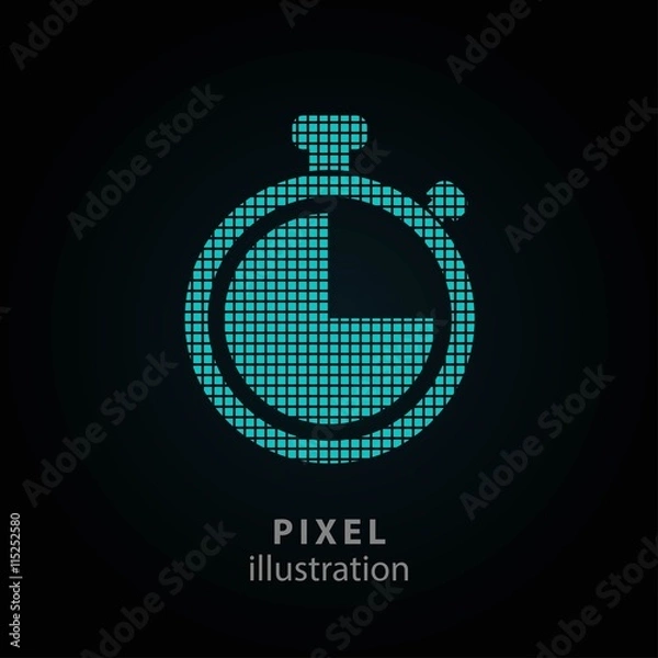 Fototapeta Stopwatch - pixel illustration.