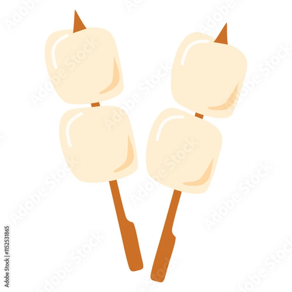 Fototapeta Roasting marshmallow on a stick