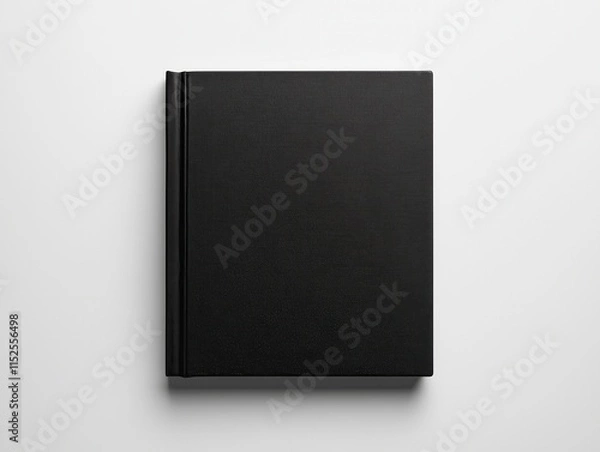 Obraz Black hardcover book mockup lying on white table