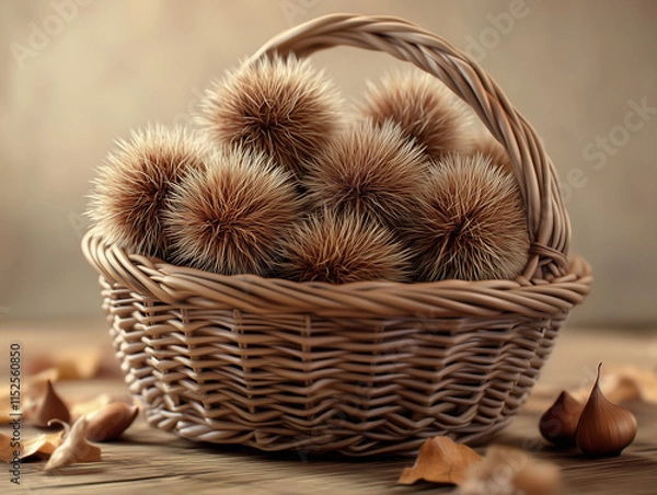 Fototapeta 바구니 속 밤송이