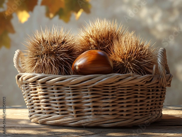 Fototapeta 바구니 속 밤송이