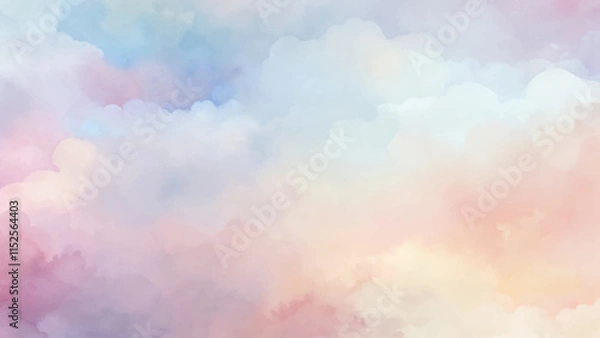 Fototapeta Gentle pastel hues blend seamlessly in a cloud-like formation, creating a soothing and artistic backdrop.