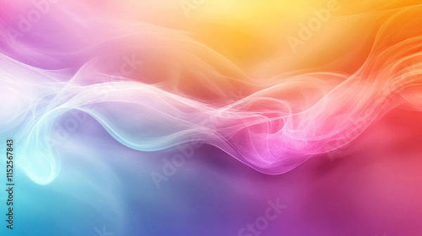 Fototapeta Iridescent neon background with holographic soft pastel colors blending in abstract chaos evoking a sense of futuristic beauty and transformation

