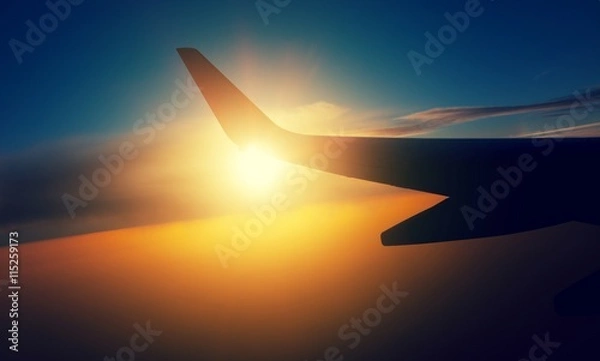 Obraz Wing aircraft at sunset