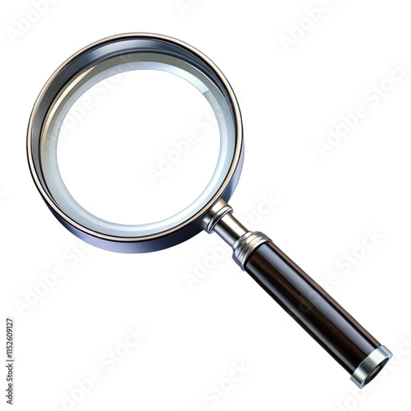 Fototapeta A magnifying glass lies on a flat surface ready for scientific research focusing on details for precise analysis and exploration in a laboratory setting