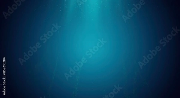Fototapeta Ocean Depths: A mesmerizing underwater scene with deep blue water and ethereal beams of light filtering down from the surface. It evokes a sense of mystery and tranquility.