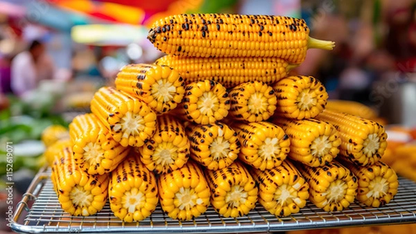Obraz Stacked Grilled corn