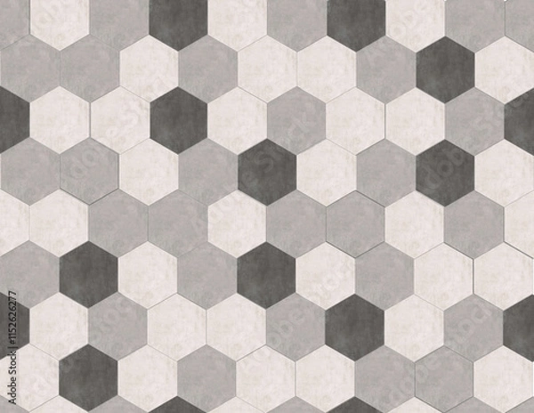Obraz Abstract hexagonal texture gray for 3d pattern materials