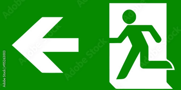 Obraz Fire emergency icons. Vector illustration. Fire exit.