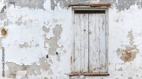 Fototapeta A weathered white wall with subtle peeling and marks, offering ample space to insert text or visual elements for design purposes