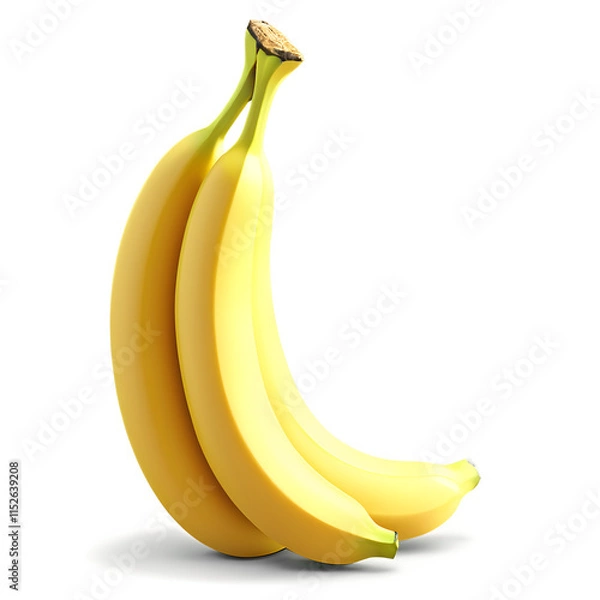 Obraz PNG 3D banana illustration isolated on a white background