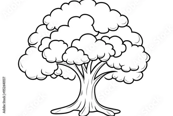 Fototapeta Kids Tree Coloring Template