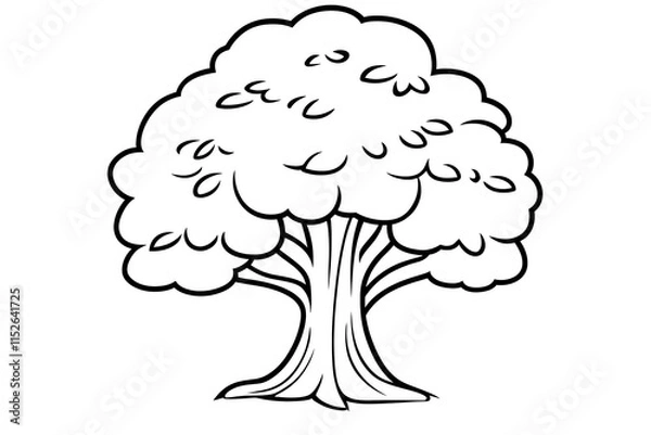 Fototapeta Simple Tree Coloring Page