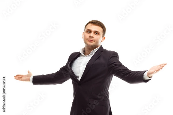 Obraz Handsome businessman spreads his arms