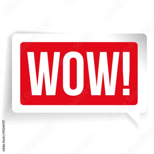 Fototapeta Wow message bubble vector red