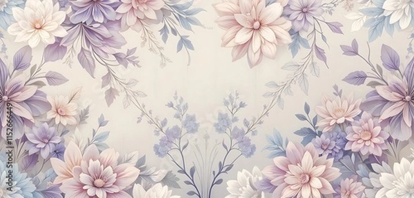 Fototapeta Elegant Pastel Flowers Botanical Floral Design
