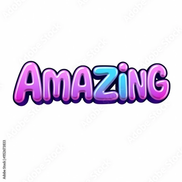 Fototapeta A playful and colorful 3D typography design featuring the Nice Word