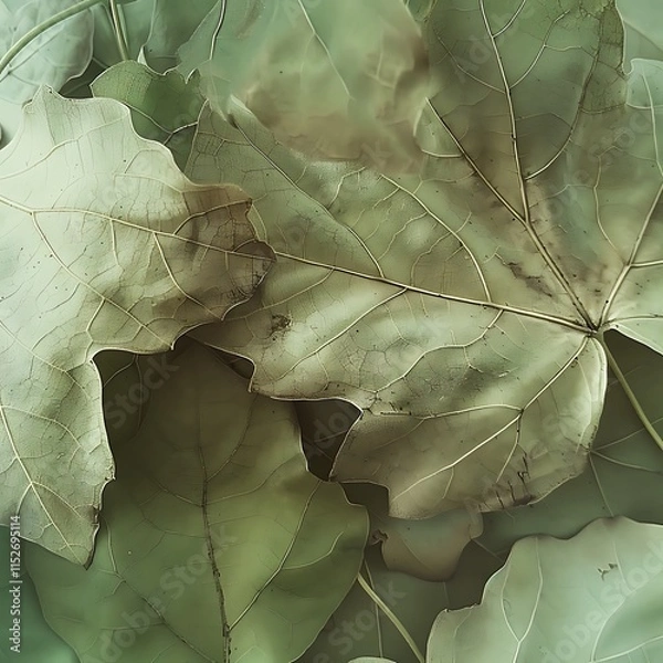Fototapeta Intense Green Leaf Veins in Close-Up Detail, Close up of leaf veins, Lush Green Leaf Texture Background with Delicate Veins and Vibrant Coloration.