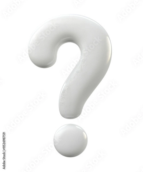 Obraz High-Quality PNG of Question mark icon; png sticker; 3D minimal illustration; transparent background Isolated on White Background – High Resolution