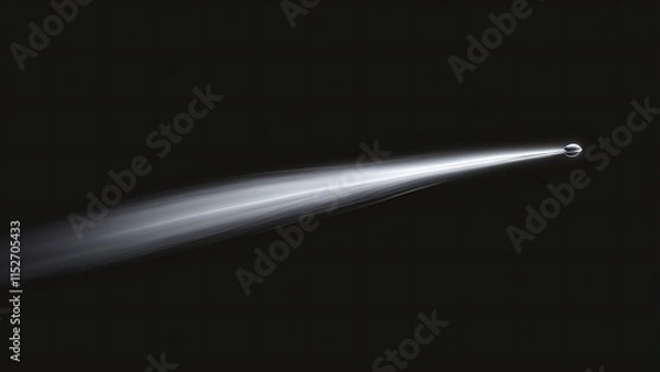 Obraz A sleek comet with a long, clean white trail cutting diagonally across a dark gradient background.