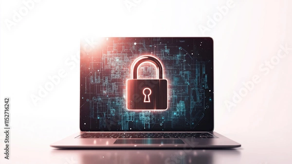 Fototapeta Cyber security concept ,computer network and communication,System administrator working in laptop for develop software of data protection reduce the vulnerability in their network