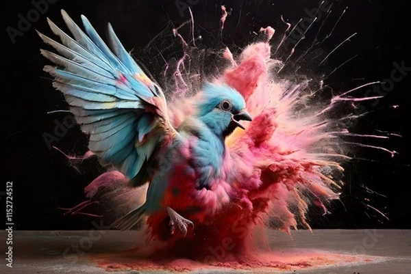 Obraz exploding bird chalk