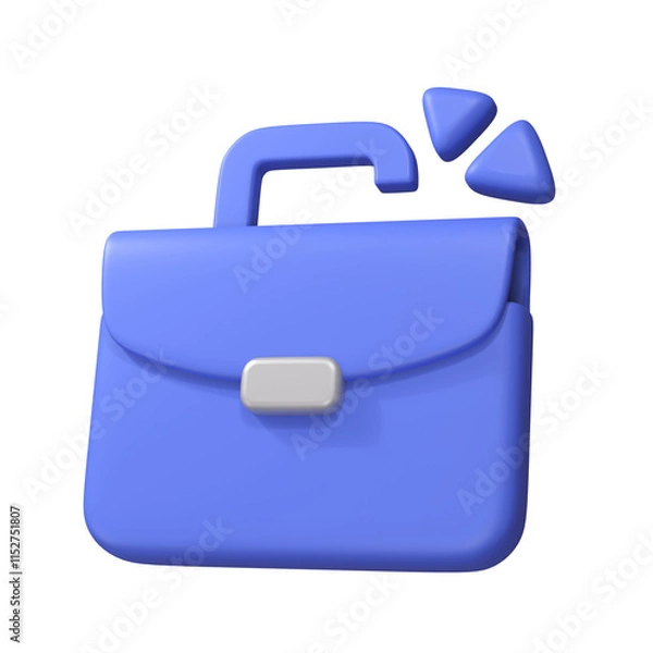 Obraz Broken breifcase, 3d icon rendering illustration.