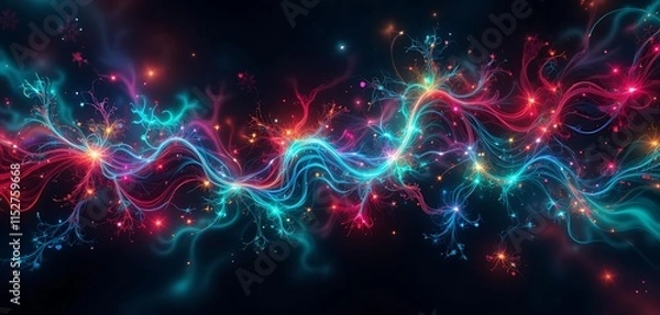 Fototapeta Abstract Colorful Light Trails Flowing Dynamically