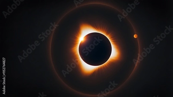 Obraz A solar eclipse depicted with a glowing ring surrounding a sharp, dark circle.