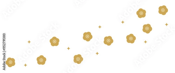 Obraz 梅（金色）