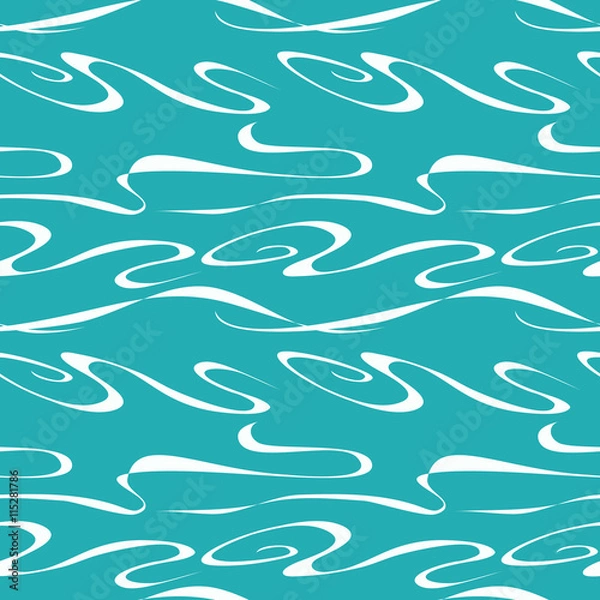 Obraz Turquoise Peach pattern with waves and curls