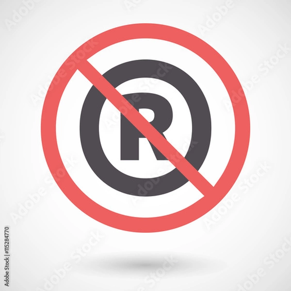 Fototapeta Isolated forbidden signal with    the registered trademark symbo