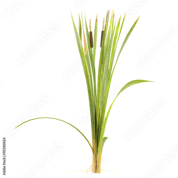 Obraz collection of Narrowleaf cattail plants with realistic style