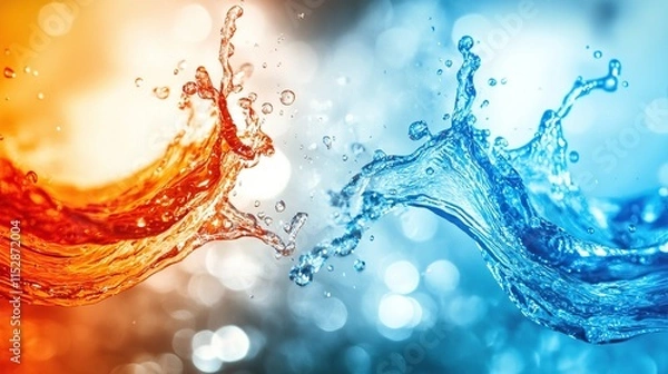 Obraz Hot and Cold Water Splash