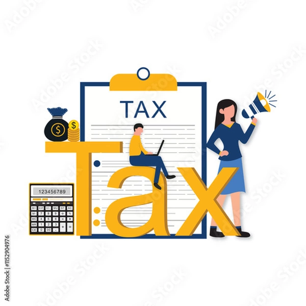 Obraz Finance vector, vector illustration, Flat vector, office vector, tax illustration