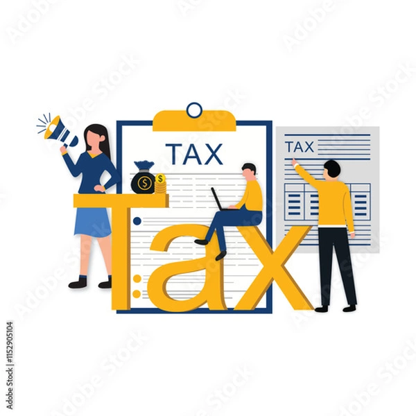 Obraz march ending tax annoucment vector