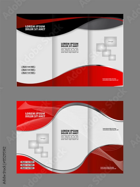 Fototapeta Professional Business Trifold Brochure, Template or Flyer design with free space for your image.
