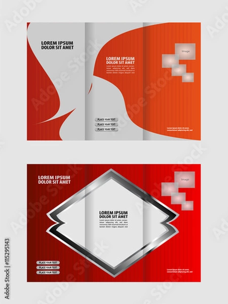 Fototapeta Professional Business Trifold Brochure, Template or Flyer design with free space for your image.
